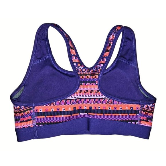 Nike Pro Dri Fit Sports Bra Womens Sz Small Aztec Purple Swoosh Removable Pads - Picture 6 of 12
